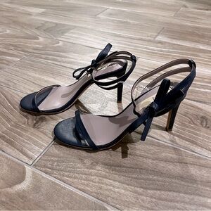 Deltan Black NEW Miranda Leather Strappy Black Stiletto with Bow Size 10